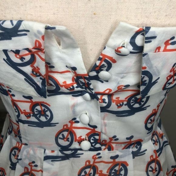 Anthropologie Strapless Dress with Bicycle Print - Picture 7 of 15